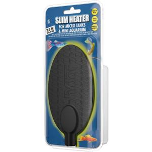 Hydor Betta Bowl Slim Fish Tank Heater, 15-watt, measures 3 3/16 x 6 1/8 inches oval, black; For tanks 5-10 gallons