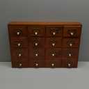 QWORK Desk Drawer Organizer, Wooden Vintage Apothecary Cabinet with 16 Drawers, Home Office & Tea & Dresser Bedroom Organization and Storage, Traditional Apothecary Cabinet, Brown