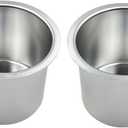 SEETOOOGAMES Jumbo Aluminum Drop-in Poker Table Cup Holder Insert (Pack of 2) (Silver)