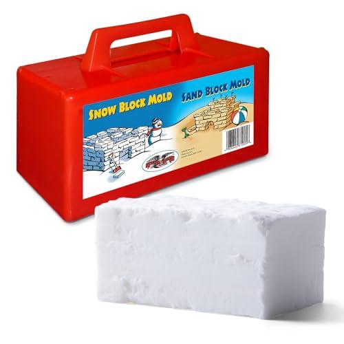 Flexible Flyer Snow Fort Building Block – Heavy-Duty Snow Brick Maker for Kids, Mold for Igloo & Winter Forts, Outdoor Toys, Beach Sand Castle Form Beach, Kids Building Toys Durable Brick Mold 2 Pack Red and Blue