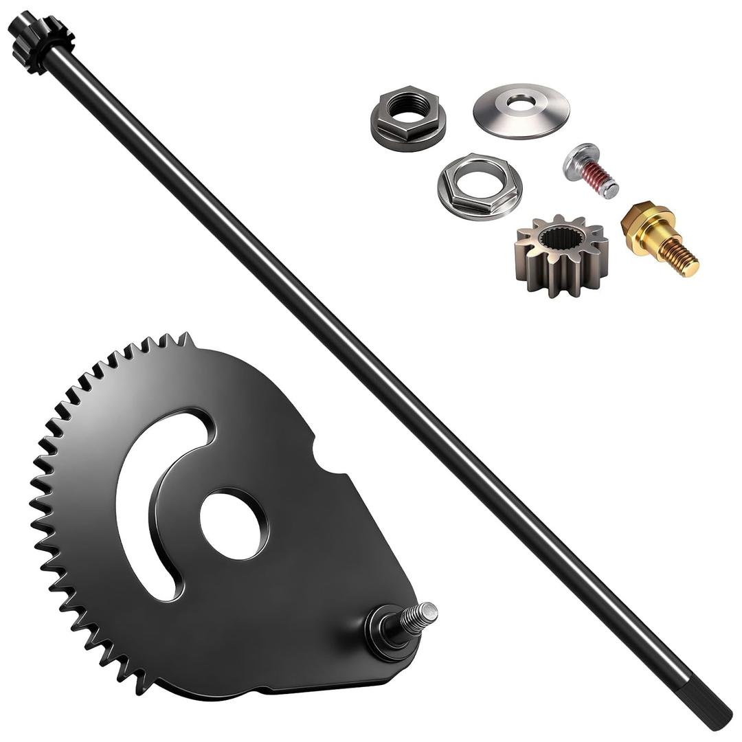 617-04094 Steering Gear & 738-0919 Steering Shaft with Bushing Kit for MTD Troy-Bilt Craftsman Mower, Replaces 941-0656A, 948-0389, 731-1309