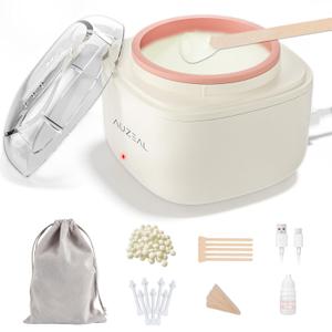 Mini Eyebrow Wax Kit for Women, Wax for Eyebrows Hair Removal, 26 Eye brow Waxing Sticks, 100g Brow Waxing Beads, USB Fast Heat, Smart Constant Temp, Travel or Home Use (Pink)