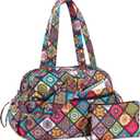 TOPDesign Travel Duffel Bag for Women, Puffer Gym Bag Sports Tote with Wet Pocket, Carry On Weekender with Luggage Sleeve (Yoga)