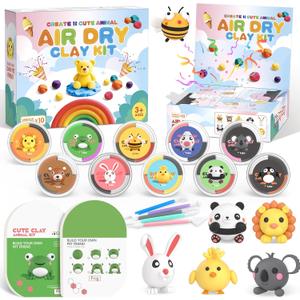 Air Dry Clay Kit for Kids, Modeling Clay for Kids, DIY Model Magic Clay Non-Sticky Soft & Ultra Light with Sculpting Tools, Birthday Christmas Gift for Boys Girls Ages 3 4 5 6 7 8+ (Multicolor)