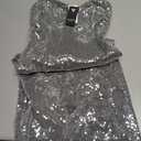 Allegra K Women's Glitter Sequin Dress Spaghetti Strap V Neck Party Cocktail Sparkly Mini Dress Clubwear (Medium)