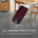 DJDUCK Designed for iPhone 13 Pro Max Case Wallet with Card Holder, [Magnetic Clasp Cover] [RFID Blocking Leather Protection] Shockproof Women Men Cases 6.7 Inch for Apple 13 Pro Max Wine Red