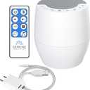 Serene Evolution White Noise Machine with 60 Soothing Sounds - Sound Machine for Adults and Baby - Noise Cancelling Sleep Music Device with Remote Control - Ideal for Office Privacy - Black