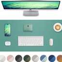 Leather Desk Pad Protector,Desk Mat,Large Mouse Pad, Non-Slip Desk Pad, Waterproof PU Leather Desk Blotter Mat, Desk Cover for Office and Home (Light Green, 36" x 17")