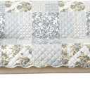 Patchwork Scalloped Printed Furniture Protector Stain Resistant Sofa Cover (Sofa, Grey)