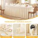 2 Packs Light Champagne Tableclothes for 4 Foot Rectangle Tables, Wrinkle Free Fitted Table Cloth 4ft Stretch Table Cover with Skirt for Parties Weddings Birthday Banquet Baby Shower