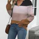 Zeagoo Womens 2026 Fall Sweaters Casual Long Sleeve V Neck Loose Lightweight Crochet Knit Pullover Sweater Tops