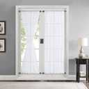 HLC.ME French Door Curtains Set of 2 - Sheer Voile French Door Patio Sidelight Window Treatment Curtain Panels with Tieback for Doors - 2 Panels (White, 54 W x 72 L)