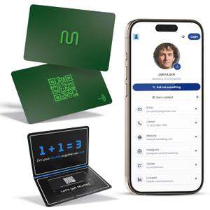 Card - Digital Business Card - Tap to Share - AI Assistant - Networking Card Powered by AI - Connect with People - Tap the NFC or Scan the QR - Compatible with iPhone & Android