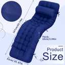 Tudomro 66'' Outdoor Chaise Lounge Cushion Waterproof Patio Pool Chaise Lounge Cushion with Headrest Pillow Tie Fade Resistant Replacement Longue Rocking High Back Chair(Blue,2 Pcs), about 66 x 20.9 x 3.9 inches