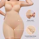 SHAPELLX Wedding Dresses Shapewear for Women Strapless Bodysuits Tummy Control Body Shaper Butt Lifting Shapewear (Beige, L)