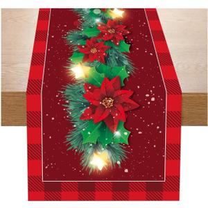 Christmas Decorations Christmas Table Runner Merry Christmas Decoration for Home 2023 Tablecloth Table Decor Navidad Noel Natal New Year Gifts Winter Tabletop Ornaments Dinner Party Supplies (Color :