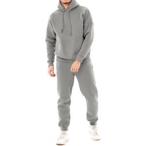 Uni Clau Men's 2 Piece Tracksuits Fleece Pullover Sweatsuits Athletic Fit Jogging Hoodie Outfit Set (XX-Large, Gray)