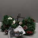 2 Pack of 28 INCH Pre-Lit Artificial Pathway Christmas Trees,Outdoor Christmas Tree for Porch,Yard,Driveway,Lighted Christmas Tree with Pine Cones,Red Berries and Red Ornaments Home Decoration