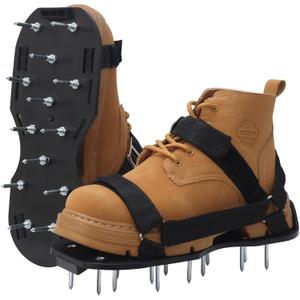 Lawn Aerator Shoes with Spikes Heavy Duty Sandals with Hook Loop Straps Spiked Lawn Aerator Shoes Heavy Duty Sandals