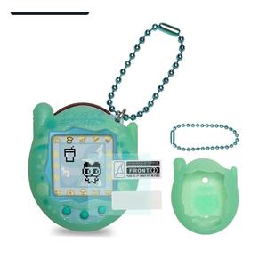 JCHPINE Silicone Cover Case for Tamagotchi Connection Virtual Reality Pet, Screen Protector for Tamagotchi Connection Electronic Pet Accessories (Silicone Case and Screen Film) (Teal)