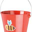 Toysmith Kids Gardening & Beach Bucket  5 Metal Pail with Grippable Handle | Assorted Bee & Beetle Colors | Durable Steel for Outdoor Play - 1 Count