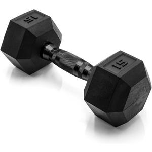 CAP Barbell Coated Hex Dumbbell Weight | Multiple Options (15 lb)