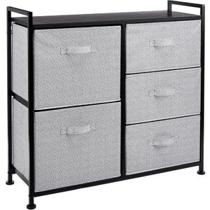 Amazon Basics Closet Organizer Drawers with 5-Fabric Storage Units, Black