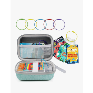 Card Case for Yoto cards, Hard Portable Card Case with Zipper & for Yoto Card Keyring Loop Holder Card Tabs, Travel Carrier Kids Toy Storage Organiser Tidy Mini Card Storage (Green)