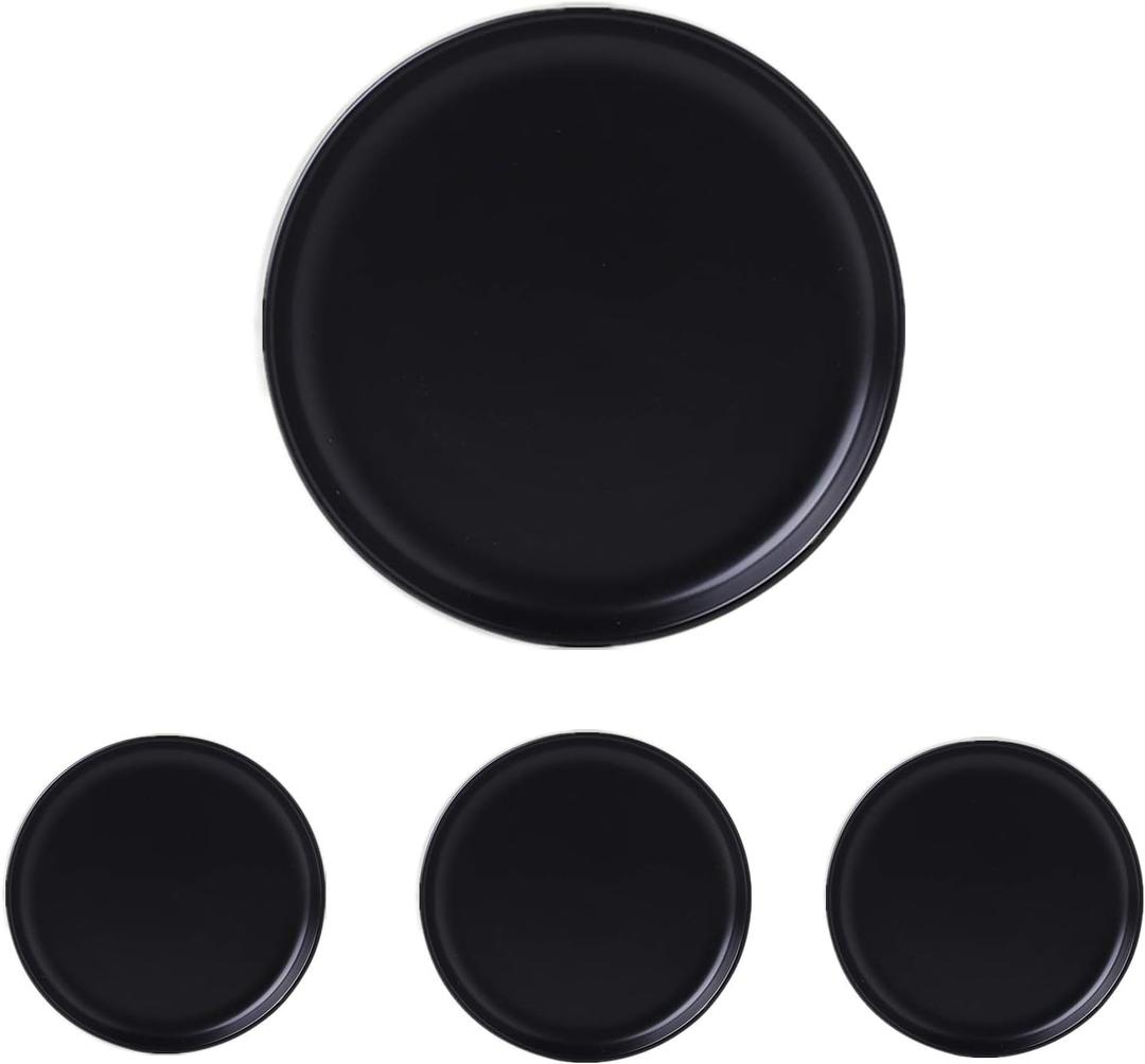 Matte Ceramic Appetizer Plates 6 Inch,Small Mini Dessert Plates Set of 4,Microwave and Oven Safe Snack,Bread,Butter Dessert,Pie,Cake Plates Cat Dishes(6 inch,Black)