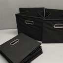 Black Fabric Cubby Storage Bins,11x11 Inches ,Cube Organizer Bin Foldable Storage Boxes with Dual Handles Fabric Organizer Box and collapsible Storage basket,Set of 6,Black