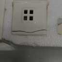 24 Pcs Christmas Village House LED Lighted Village Set Mini Christmas Tree Ceramic House Streetlight Branches Winter Accessories Ornament for Xmas Desktop Decor (6 Style)