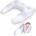 SAHEYER Side Sleeper Pillows for Adults, U Shaped Body Pillow for Pain Relief, Orthopedic Memory Foam Shoulder Pillow for Side,Stomach, Back, Arm with Removable Washable Cover (Upgraded Version),White
