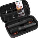 Wireless Microphone Case For JBL Wireless Two Microphone System Handheld Dual Mic Travel Bag for Singing or Karaoke for Receivers, Adapters, AA Batteries-Black(Box Only-Black)