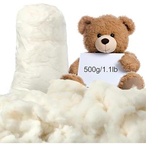 1.1lb Cotton Stuffing for Stuffed Animals Soft Pillow, Natural Cotton Fiber Filling Batting, for Toys, Cloud Decorations, and More