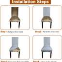 Gray Leather Chair Covers for Dining Chairs Set of 4, Faux Leather Dining Chair Covers Removable Wipeable Parson Chair Covers Leather, Stretch Waterproof Chair Seat Covers for Dining Chairs