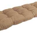 Blazing Needles Microsuede Tufted Bench Cushion, 60" x 19", Java