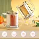 Double Walled Beer Ice Cup,Acrylic Classic Clear Beer Mug with Handles,Freezer Mugs Chiller Frosty Cup for Beer Cocktail Water Drinks Coffee and More