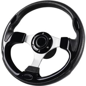 12.5inch, 3/4 Inch Axle Marine Steering Wheel Adapter, Anti-Slip Carbon Fiber Steering Wheel for Boats, Yachts, Pontoon Boats Black