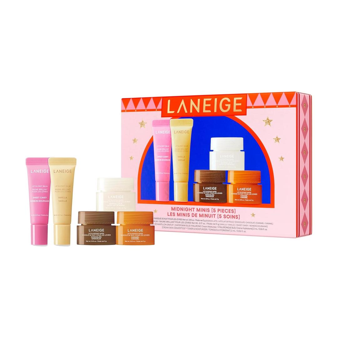 Laneige Skincare & Lip Care Holiday Gift Sets Lip Mask, Water Bank, Lip Glowy Balm Beauty Essentials for Gifting & Self-Care