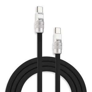 chubbycable Chubby 2.0 USB C 240W Fast Charging Cable Silicone Soft Durable USB C Cable Extra Thick Charger Cord Compatible with iPhone 17-15 Series iPad, Black, Type-C to Type-C, 3.3FT