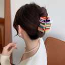 2 x Back to School Hair Clip for Women Girls, Orange Books Hair Claw Clips, Funny Book Hair Clips for Teachers Students Non Slip Hairpins School Opens Season Decor Hair Accessories