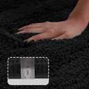 Turquoize Luxurious Non-Slip Shaggy Chenille Kitchen Runner Black Kitchen Rug Ultra Soft Plush Carpet Mat Shag Shower Bath Runner Absorbent Large Bath Mat for Entryway, Size 59 & 20 Inches, Black