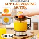 Elite Gourmet ETS740 BPA-Free 40-Watt Electric Citrus Juicer with 2 Cones, Compact, Large Volume, Pulp Control, Oranges, Lemons, Limes, Grapefruits with Easy Pour Spout, 1.2L, Black/Stainless Steel