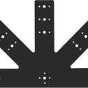 24x13.5 Gable Plate Pergola Truss Roof Plate Connector Heavy Duty 12 Pitch Powder Coated Black