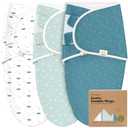 3-Pack Organic Baby Swaddle Sleep Sacks - Swaddles for Newborns, Infant 0-3 Months, Baby Girls, Boys, Soft & Snug Newborn Sleep Sack, Nursery Swaddling Blankets (Galaxy) (One Size)