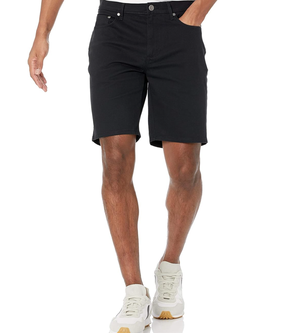 Amazon Essentials Men's Slim-Fit 9" Stretch Chino Short, Black, 36