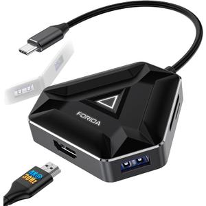 Multiple USB C Hub, USB Docking Station with HDMI Adapter, 3 USBA 3.0 Splitter Data Ports & SD/TF Card Reader,Support Extended Display for MacBook Pro, Monitor 4K HDMI Hub for Laptops (4K@30HZ Black)