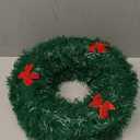 1 Pack Mini Christmas Wreaths for Windows Kitchen Cabinets, 12 Inch Small Christmas Wreath with Red Bows Artificial Christmas Tinsel Wreaths Mini Wreath Xmas Decorations for Home Door Wall Chair Stair