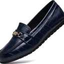 DeYashopin Women's Loafer Shoes Leisure Slip On Work Shoes Comfort Walking Flats (7.5, Royal Blue)