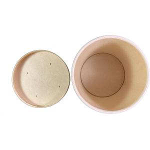 250 Sets Kraft Paper Food Containers With Vented Lids, To Go Hot Soup Bowls, Disposable Ice Cream Cups - Kraft (16 oz)